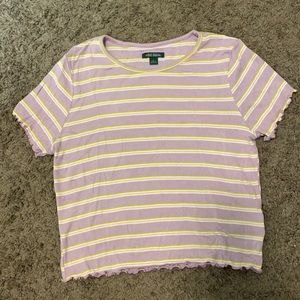 Cropped striped tee